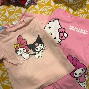 Lot of 4 Hello Kitty Girl T-Shirts Size M